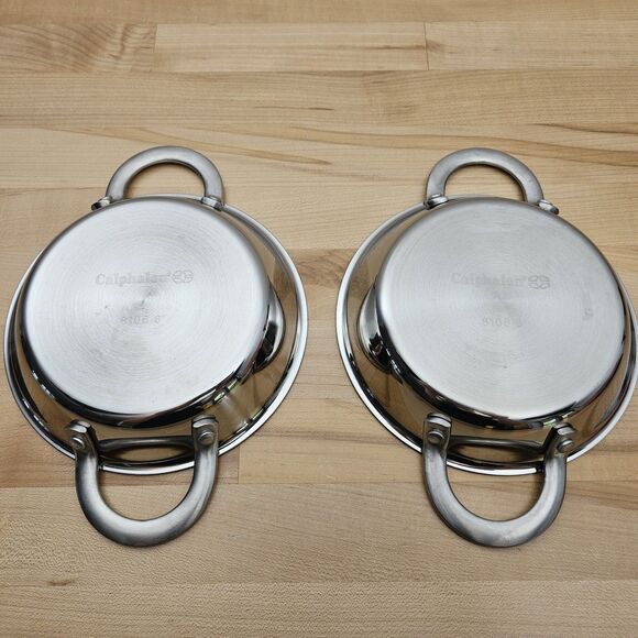 Set Of Two (2) Calphalon 8106 Stainless Steel Two-Handled Mini Gratin Pans 6" - Picture 3 of 5